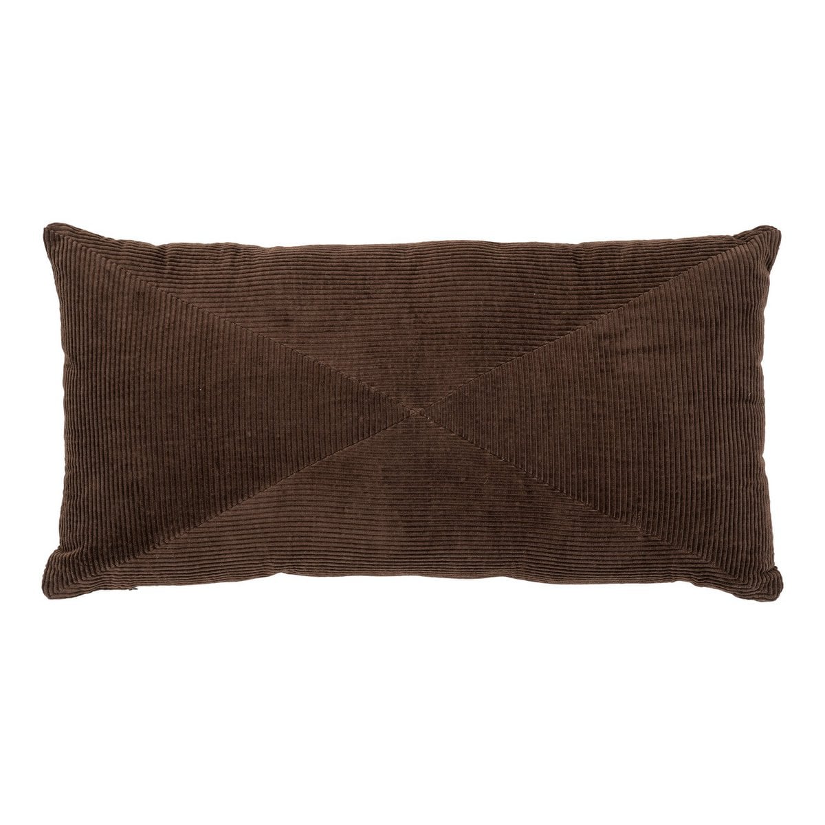 Coussin Griffith marron en coton, vue de face avec texture visible