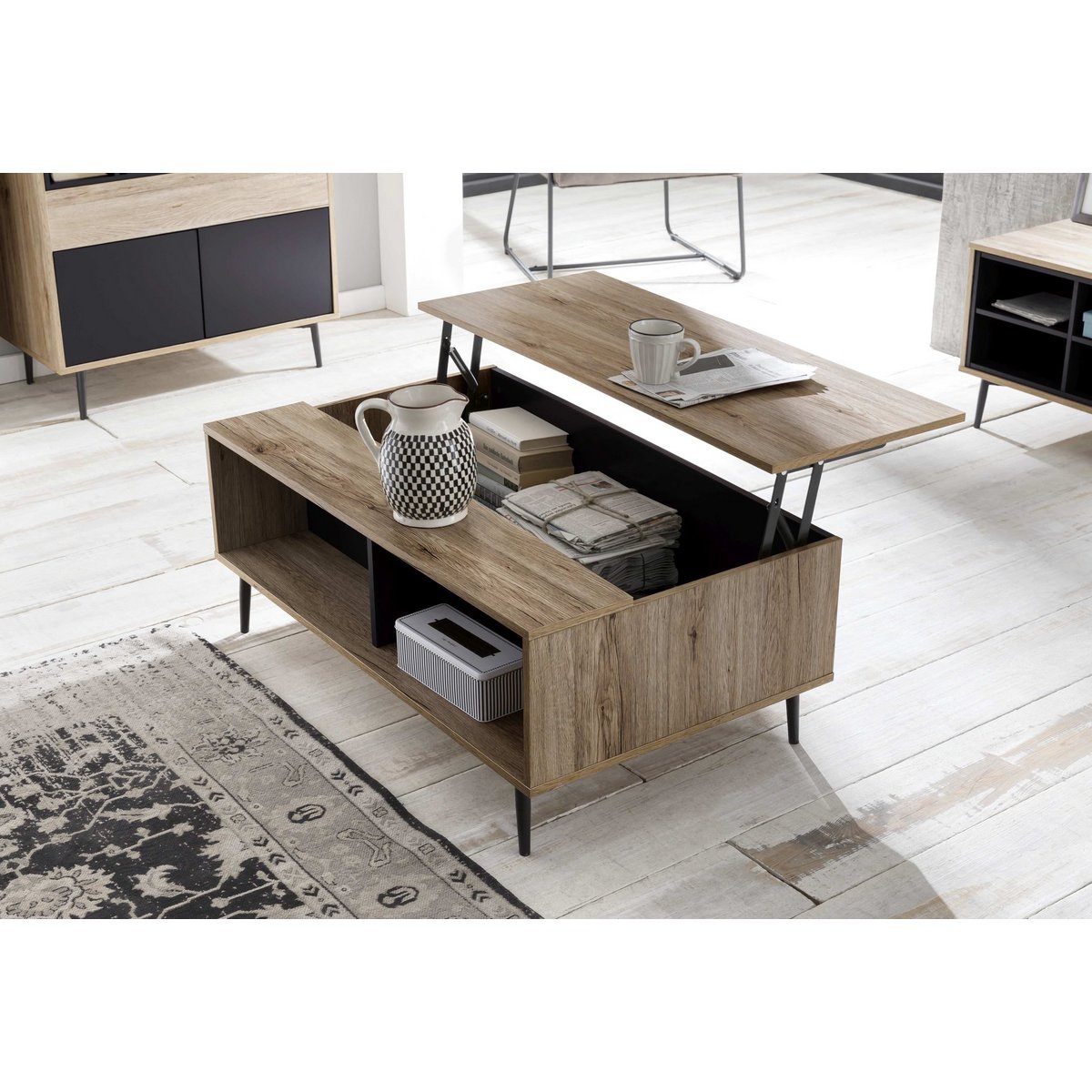 Gros plan sur les finitions de la table basse