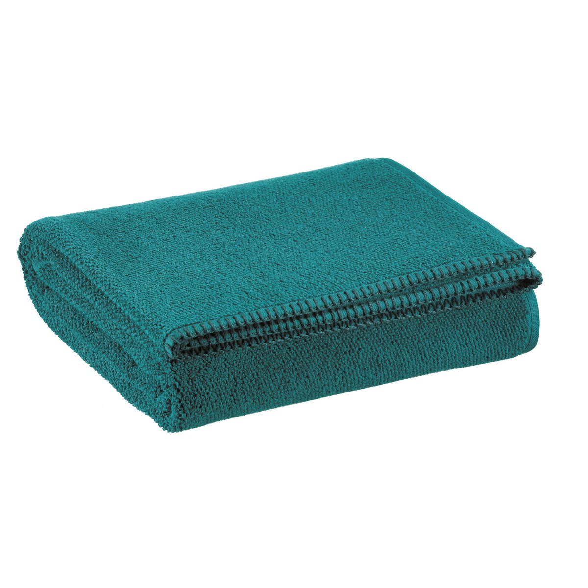 Drap de bain Bora Paon bleu avec texture en grain de riz