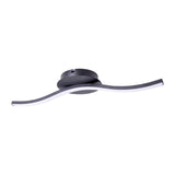 Mur / plafond LED "Onda", plafond métallique et plastique en noir, avec des LED fermement intégrées, l'éclair