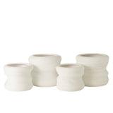 J-Line Flowerpot Organic en céramique blanche, vue de face