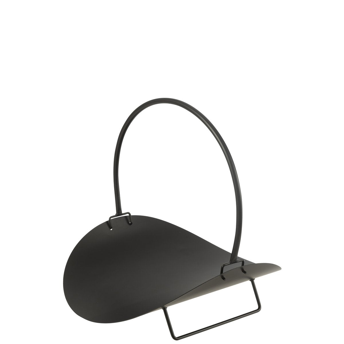 Porte-bûches J-Line Liline en métal noir, vue latérale