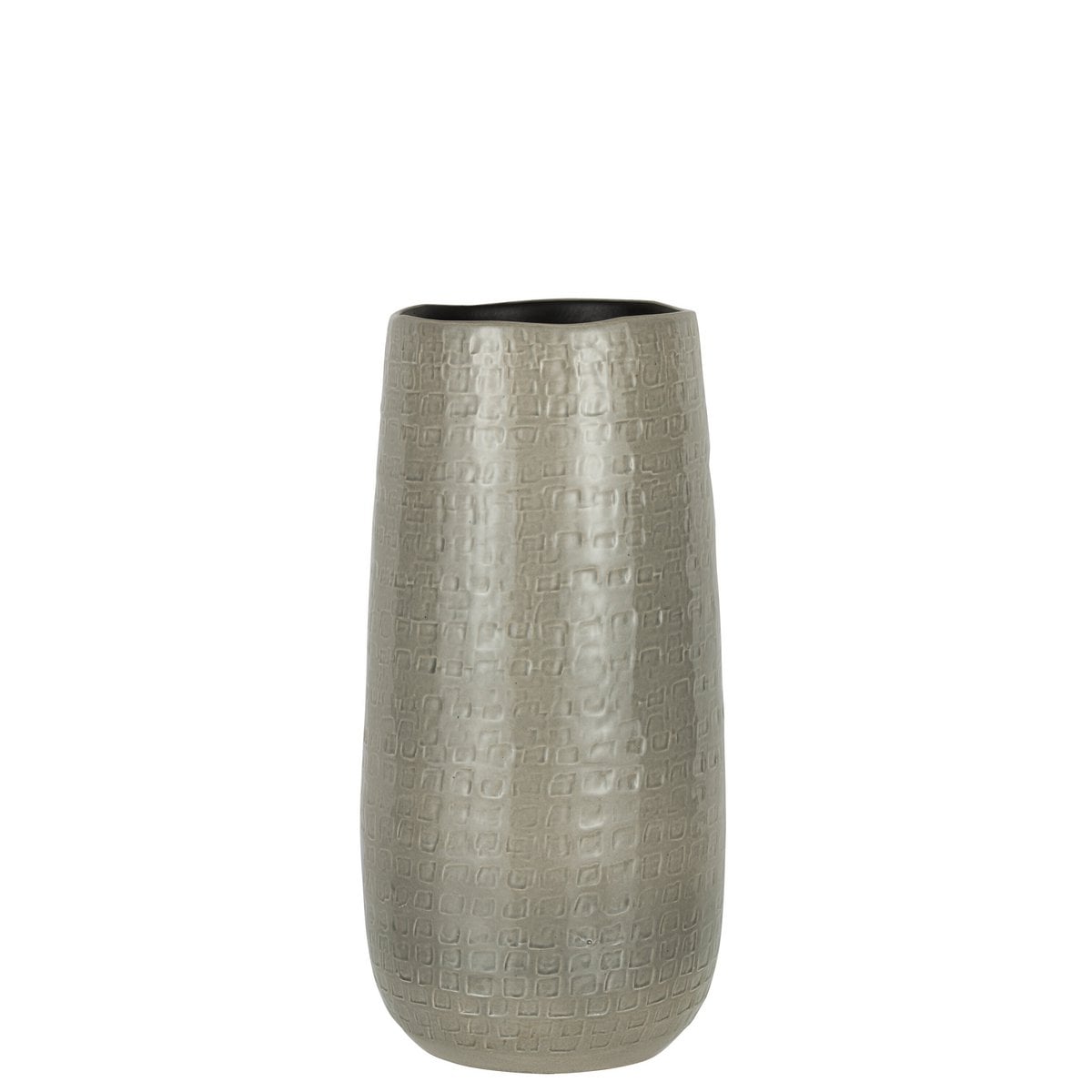 Vase J-Line Patroon gris clair, céramique élégante, 40 cm de haut