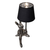 Lampe de table "Helge" Ø 18 cm, hauteur env. 45 cm, en céramique en noir et argent, des lames de texte noir