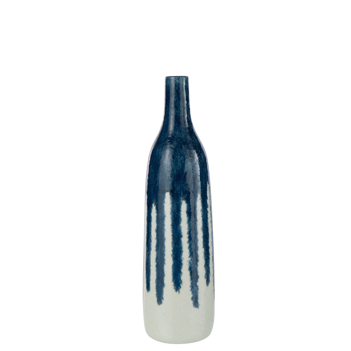 Vase Peinture Céramique J-Line en blanc et bleu, élégant et moderne