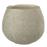 Bougeoir J-Line Crackle Ball en verre gris, vue de face