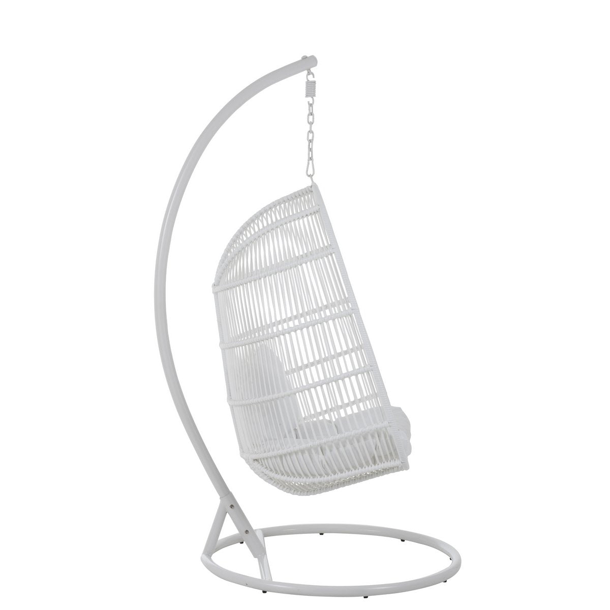 Détail du cadre en métal blanc de la chaise J-Line