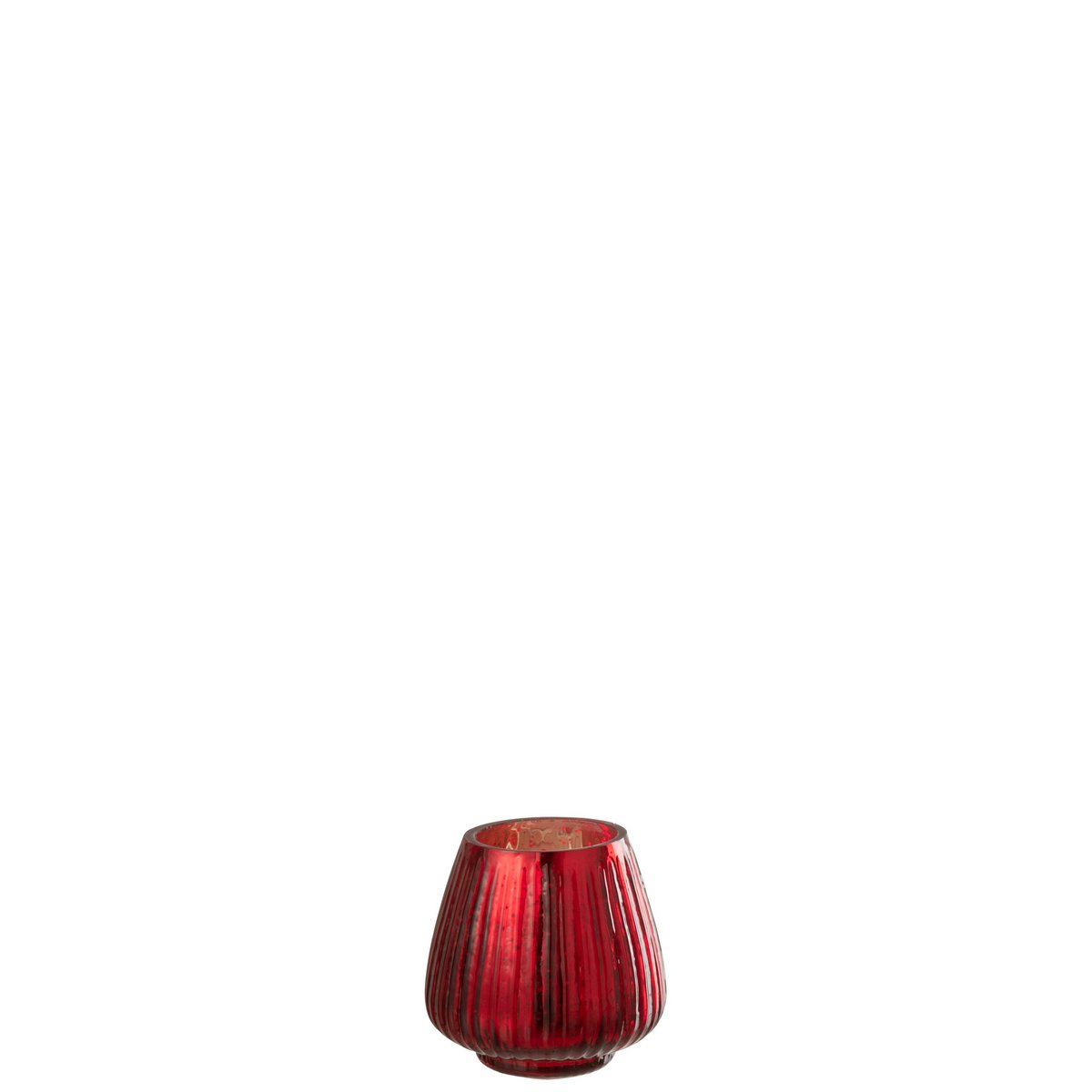 Photophore J-Line Ribbed rouge illuminé dans un intérieur moderne