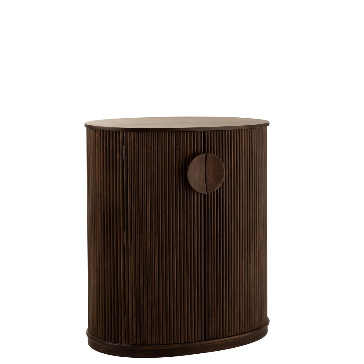 Vue de face de l'armoire J-Line Reyi en bois de manguier marron foncé