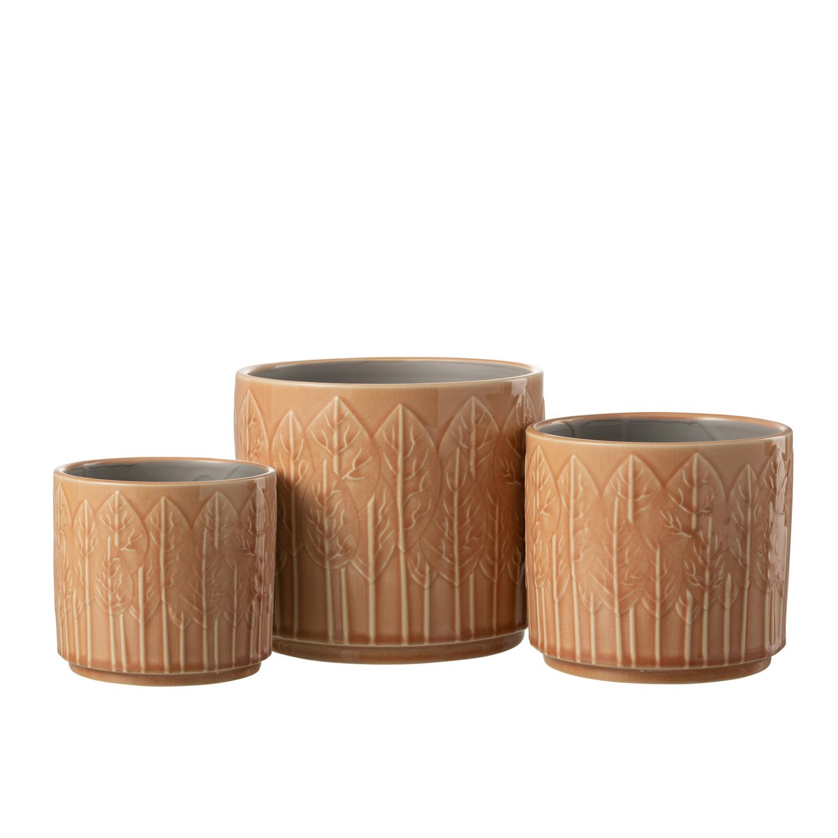 Vase en céramique J-Line, couleur orange, design moderne