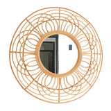 Miroir rond en rotin 58 cm | Miroir mural Boho fait main PUTUK
