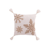 Coussin Flocon de neige J-Line sur un lit décoré