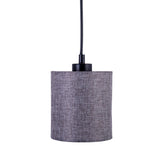 4 pendentif "Malte" en métal et en bois, avec parasols textiles en gris et blanc, socket e27, éclairage pour le salon, le bureau ou la table de chevet