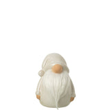 Détail de la figurine J-Line Gnome Beard, porcelaine grise, ambiance décorative