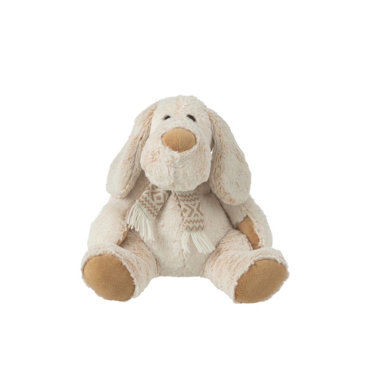 Chien en peluche J-Line dans un décor moderne, ambiance chaleureuse