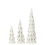 Sapin de Noël décoratif J-Line en pièces de bois - blanc - grand