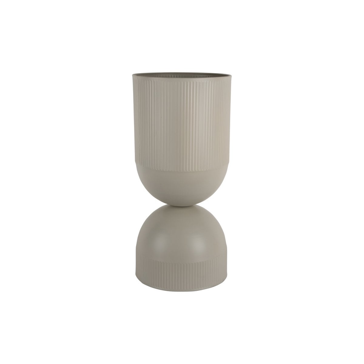 Pot de fleur Tonar XL en métal gris, vue de face