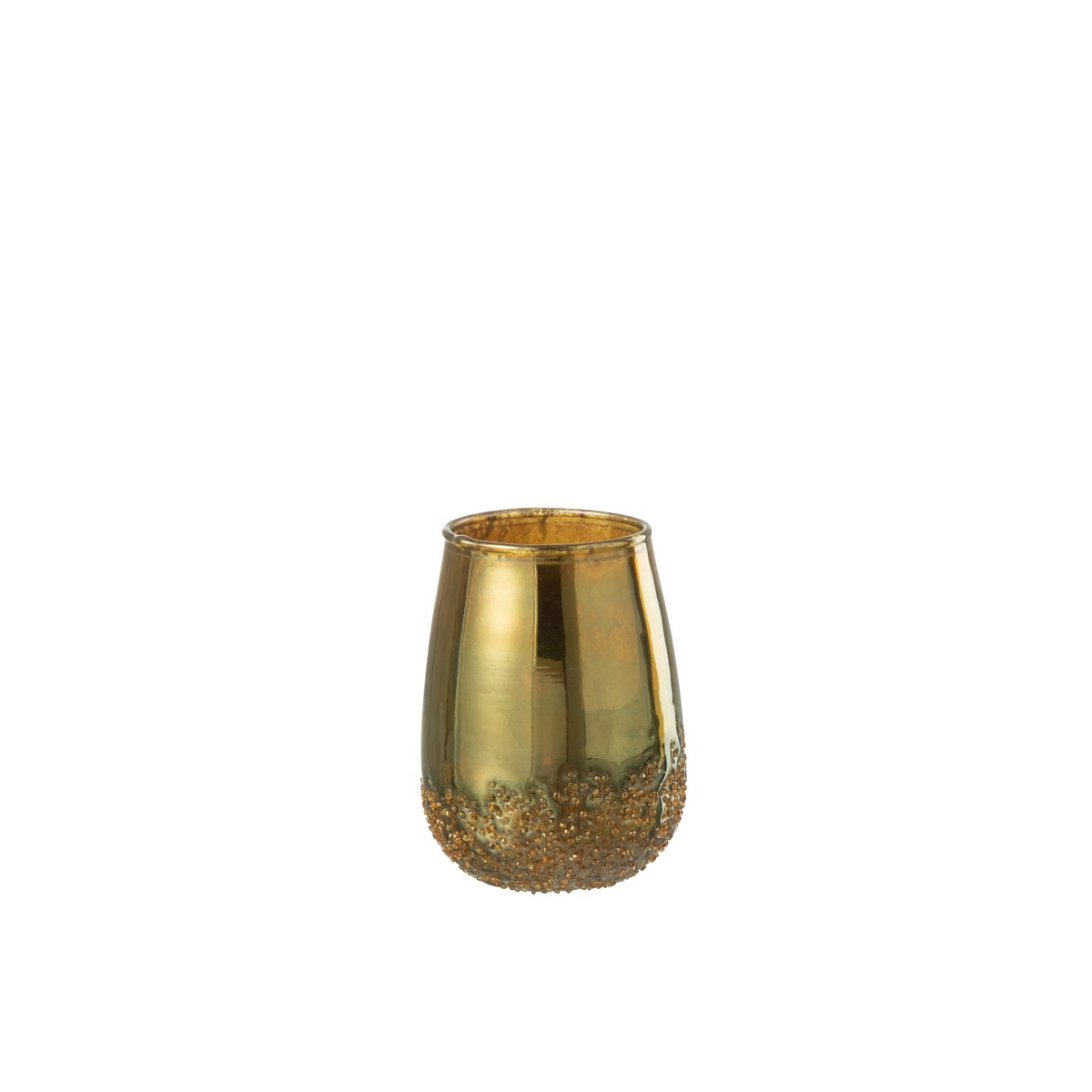 Bougeoir J-Line Miroir en verre doré, vue de face