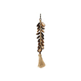Porte-clés en raphia fishbone - Noir naturel
