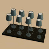 Lot de 8 lampes de table rechargeables avec station de recharge Maya gris pierre