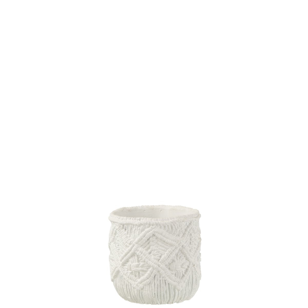 Pot de fleurs J-Line en ciment blanc, design moderne et épuré