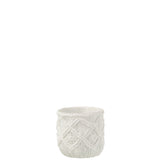 Pot de fleurs J-Line en ciment blanc, design moderne et épuré