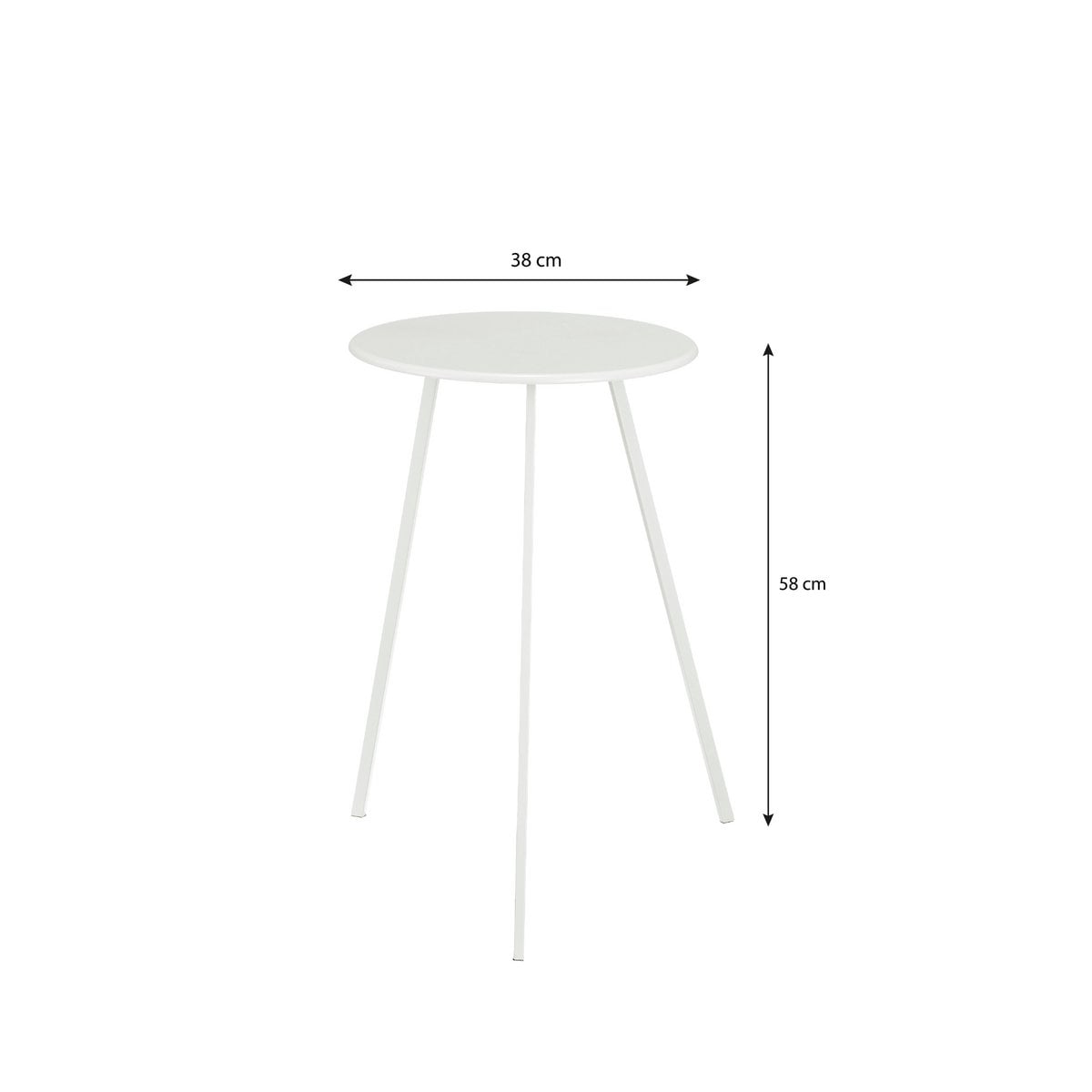 Table d'appoint Seattle Blanc à côté d'un canapé, idéale pour l'intérieur.