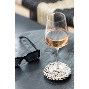 Dessous de verre Star en bois naturel de J-Line, vue de dessus