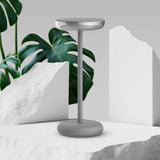 Batterie légère "Pasi" pour l'extérieur et à l'intérieur, en métal et en plastique en gris, dimmable, avec une fonction tactile et mémoire, env. 26 cm de haut