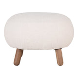 Vue latérale du repose-pieds Savona montrant les dimensions et le style scandinave