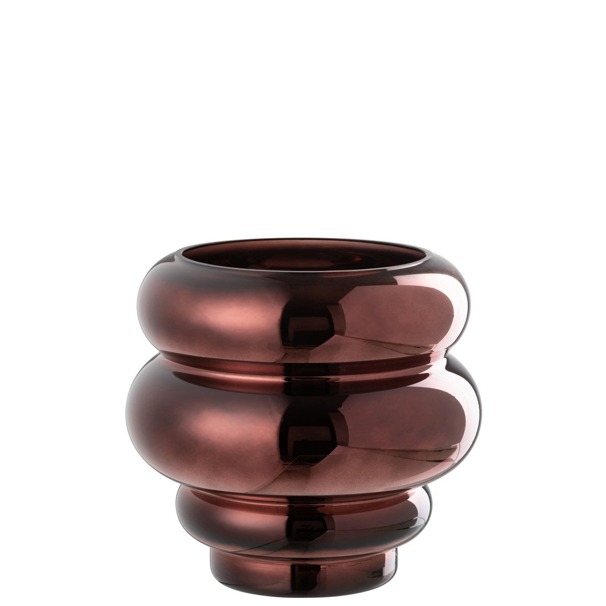 Vase Cléa en verre prune, élégant et contemporain.
