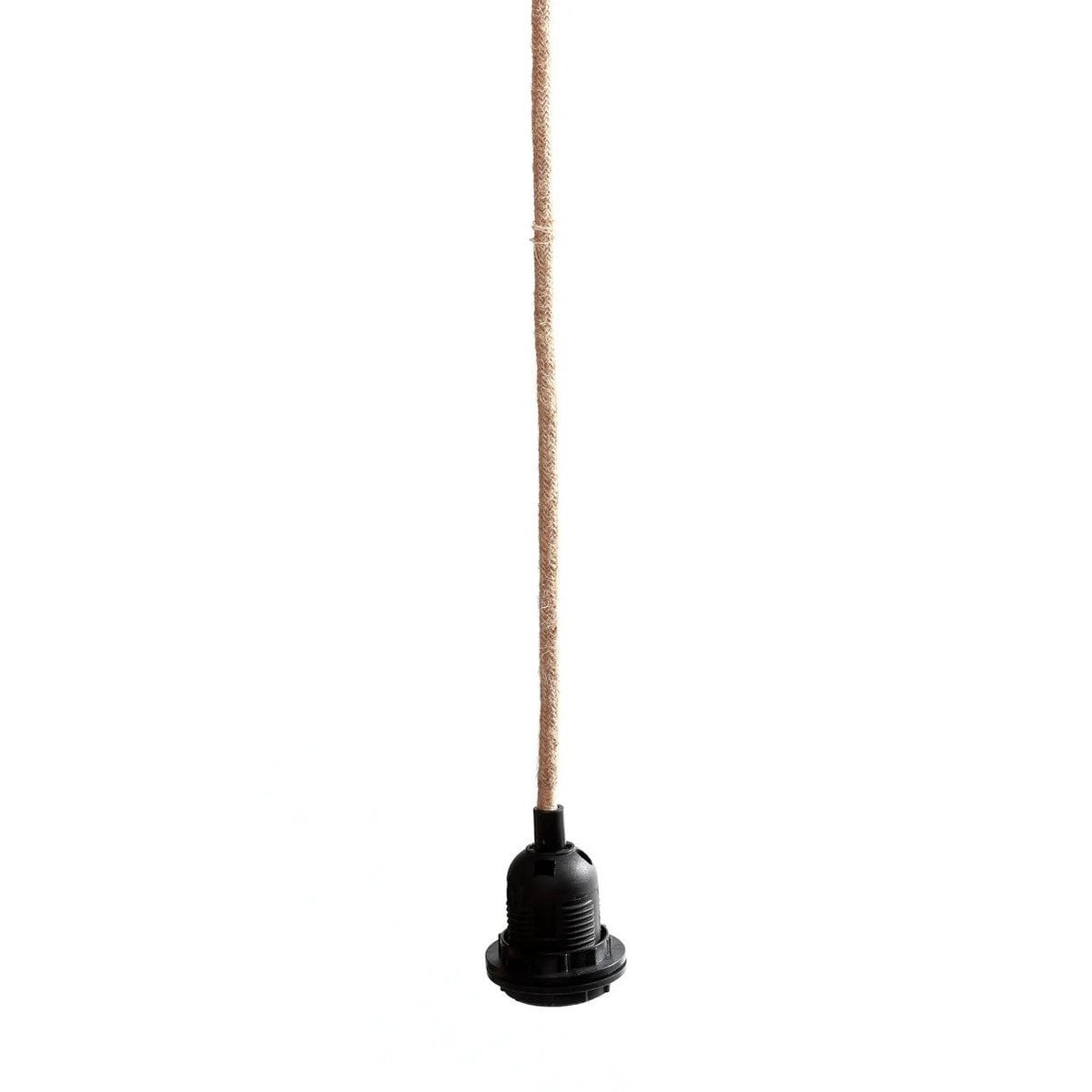 Détail du câble de 2,5 m du plafonnier noir naturel.