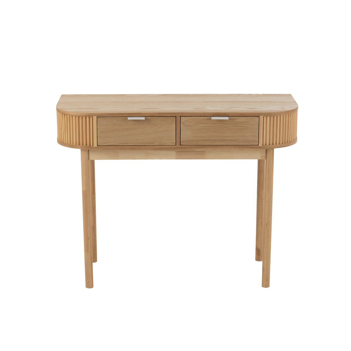 Console J-Lline Round en bois naturel, vue de face
