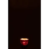 Bougeoir J-Line Heptagon en verre rouge - ambiance décorative