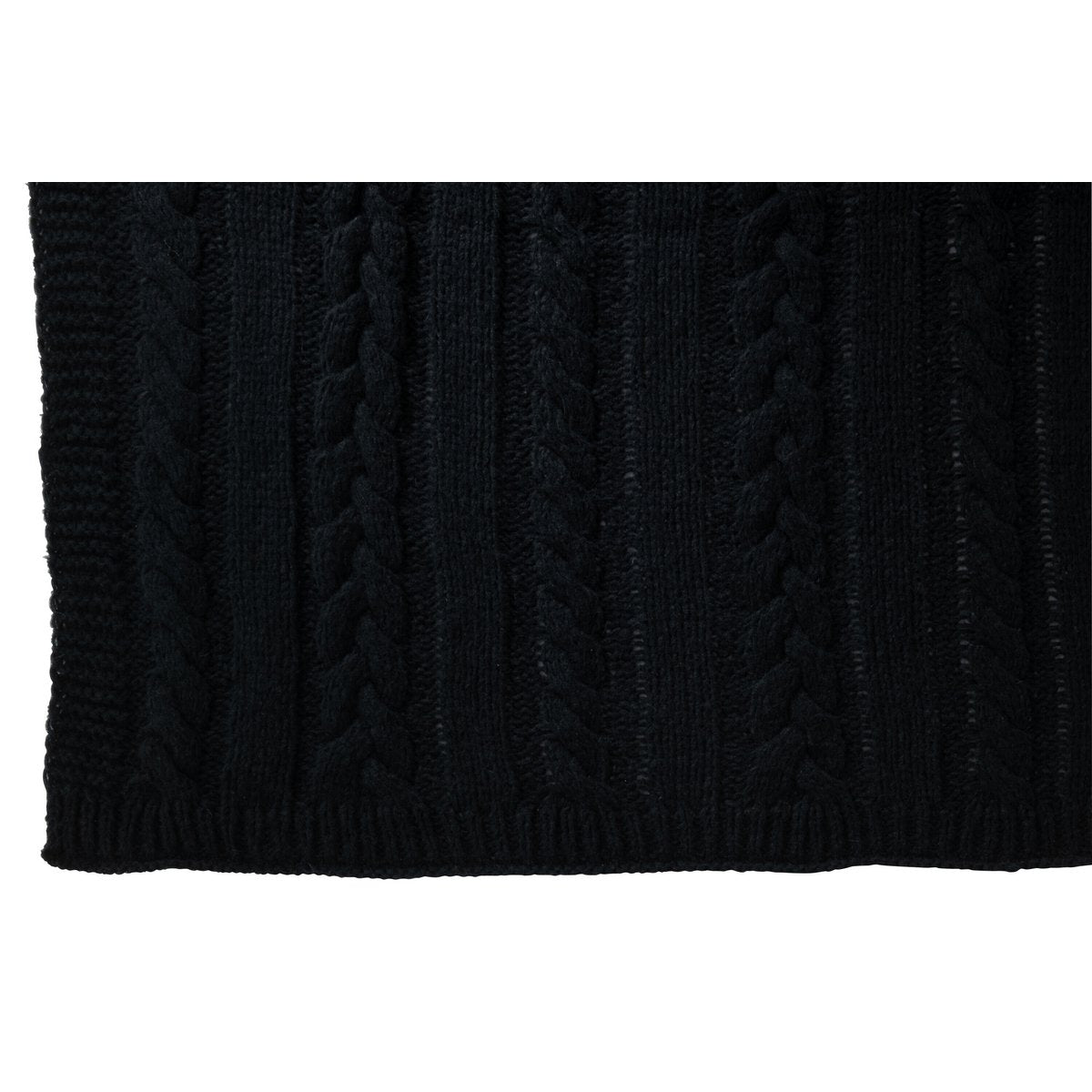 Détail du plaid torsadé noir - Style moderne et chic