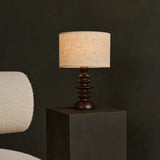 Lampe en bois marron foncé Bodhi