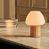 Lampe de table rechargeable Romée marron clair