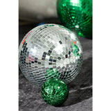 Miroir boule disco J-Line en plastique argenté, design moderne.