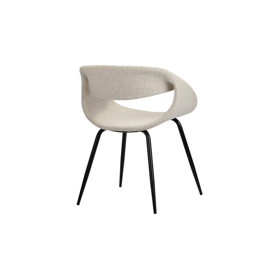 Chaise Baleine Perle Blanche - vue latérale mettant en avant le design