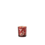 Lanterne J-Line Feuilles en verre rouge et or, vue de face
