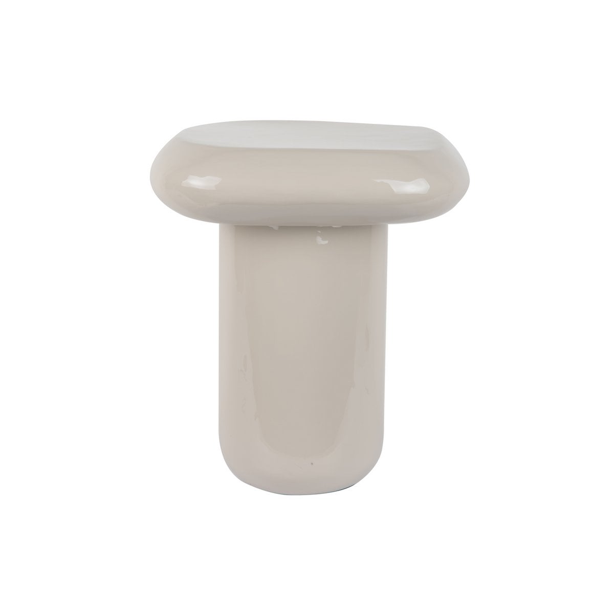 Table d'Appoint Roca Haute en fer gris avec finition brillante