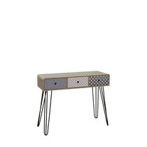 Console moderne en bois avec tiroirs en métal