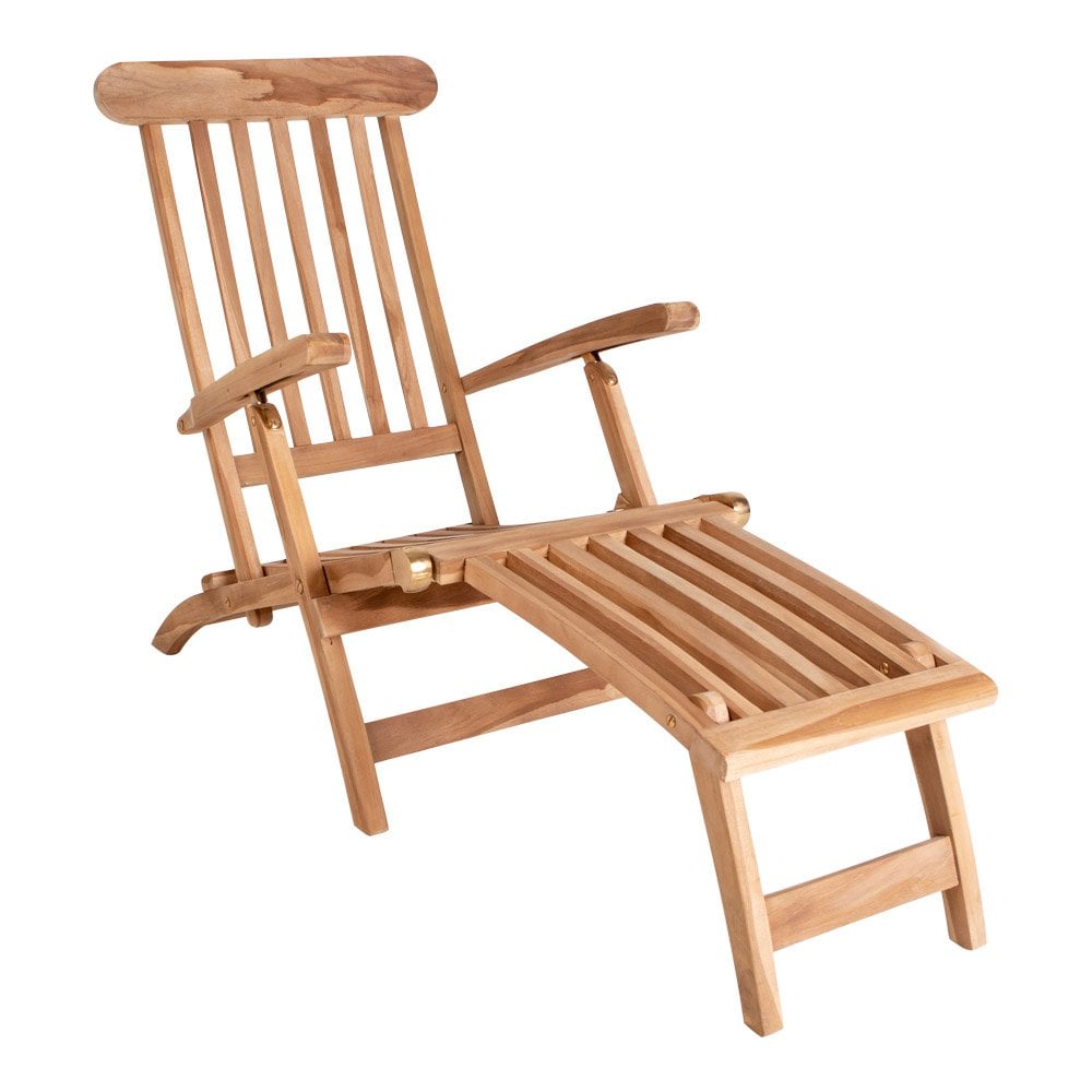 Chaise longue en teck Arrecife avec dossier réglable