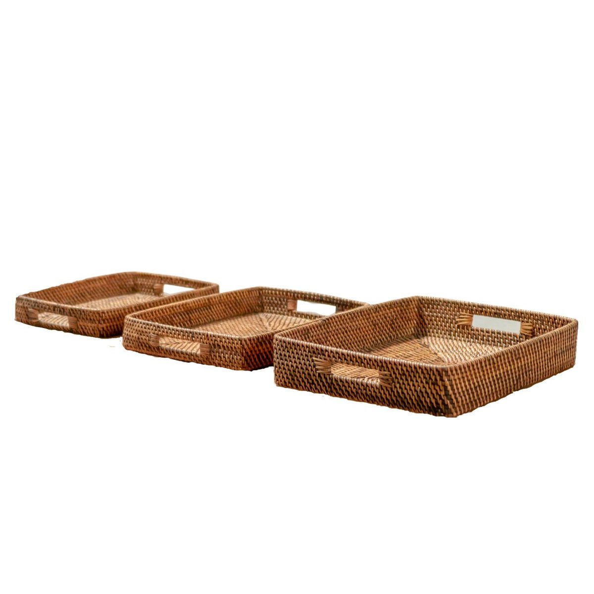 Plateau Amahai en rotin, taille L, dans un cadre moderne
