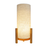 Lampe ackitique "Madita" 48 cm de haut, en blanc / nature, avec LED intégrée, dimmable avec capteur tactile