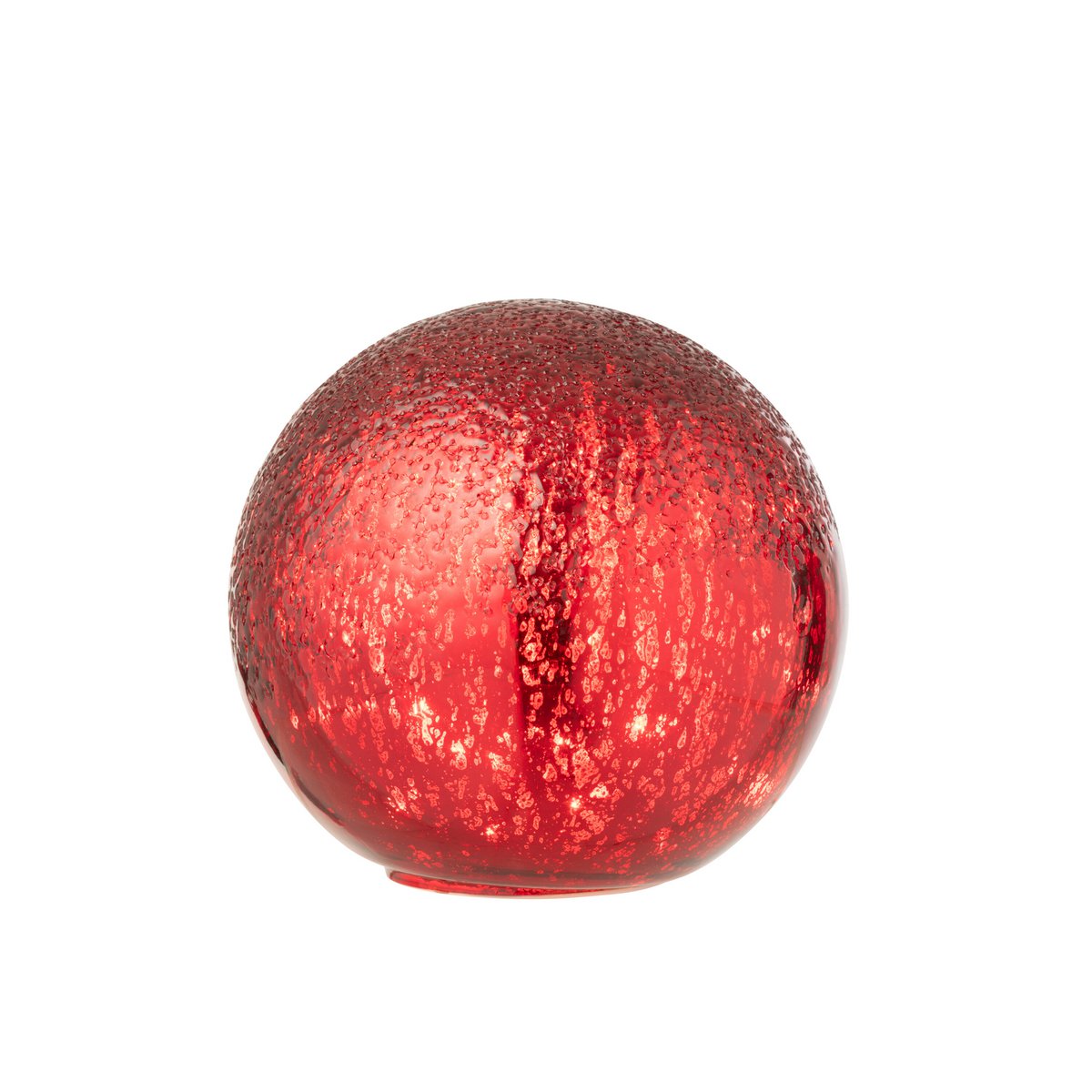 Boule Craquelée J-Line en verre rouge - vue de face