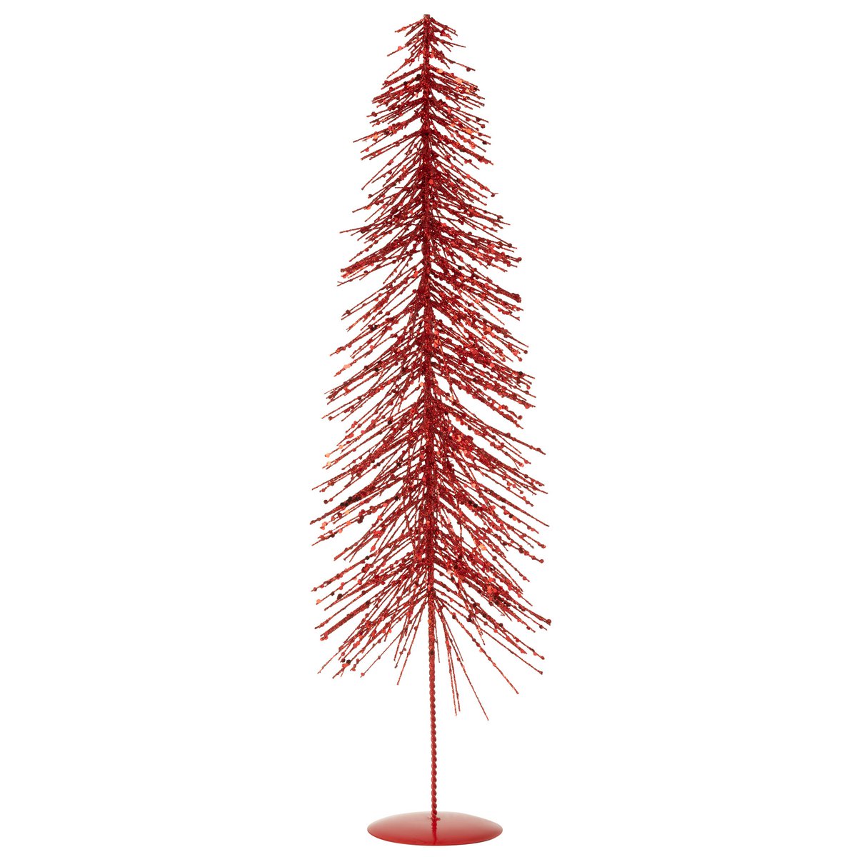 Sapin de Noël J-Line en paillettes rouges, vue de face