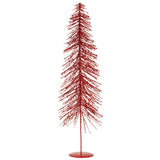 Sapin de Noël J-Line en paillettes rouges, vue de face