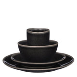 Service de table Tabo Noir - Ensemble de 16 pièces en céramique