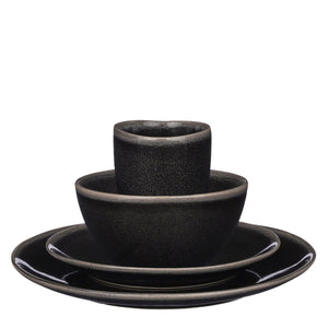 Service de table Tabo Noir - Ensemble de 16 pièces en céramique